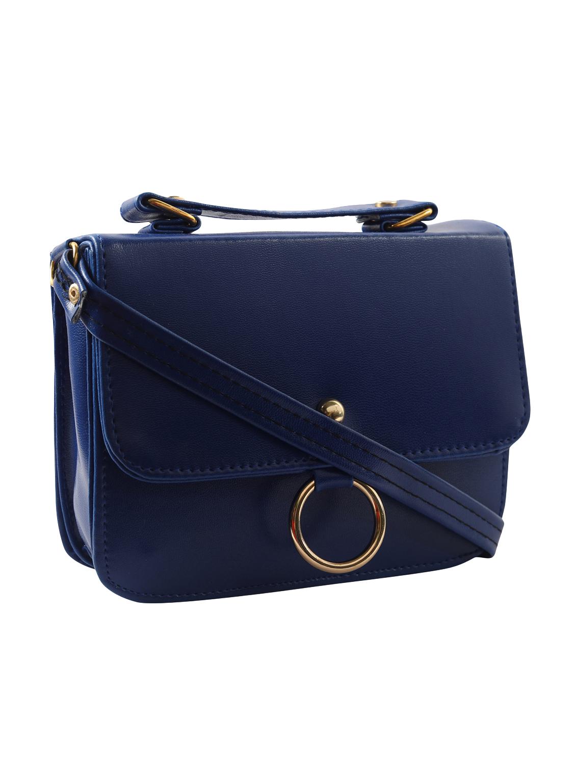 blue leatherette (pu) regular sling bag - 16332692 - Zoom Image - 4