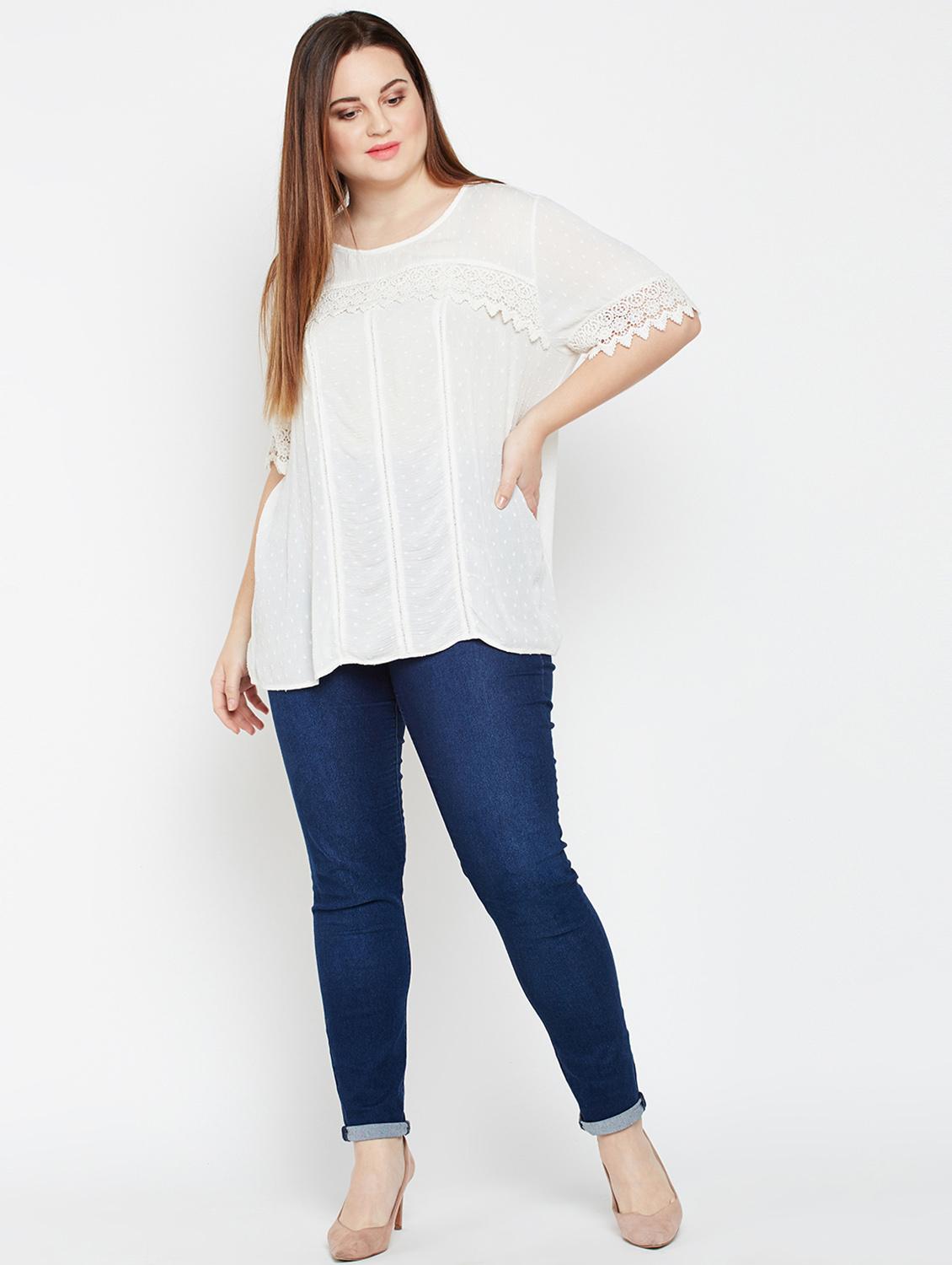 tie back lace detail plus top - 16333042 - Zoom Image - 4