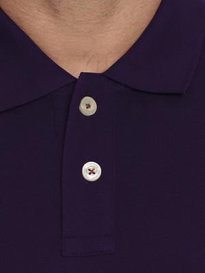 purple solid polo tshirt - 16333367 - Standard Image - 4