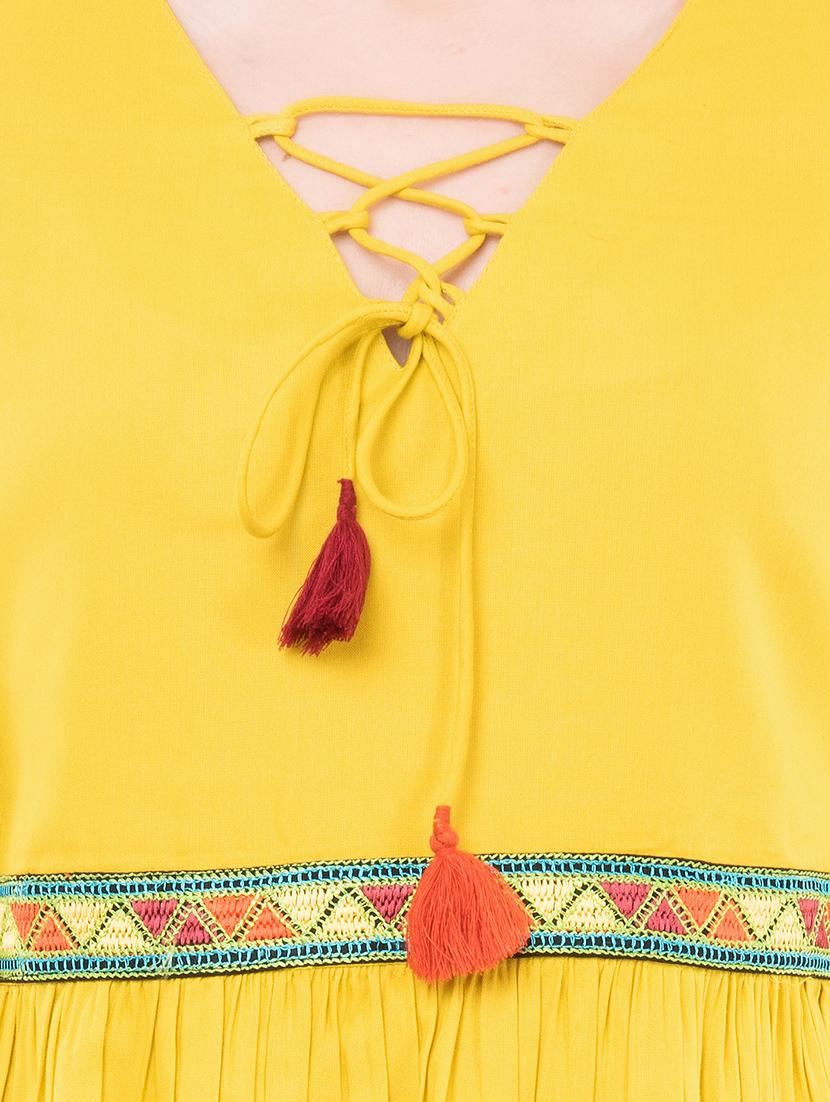 tassel tie knot gathered top - 16333399 - Zoom Image - 4