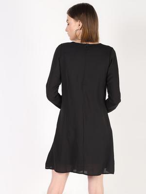 pleated solid shift dress - 16333752 - Standard Image - 4