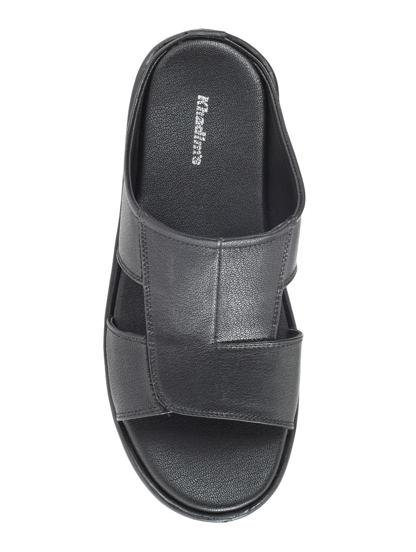 black leatherette slip on sandals - 16334032 - Zoom Image - 4