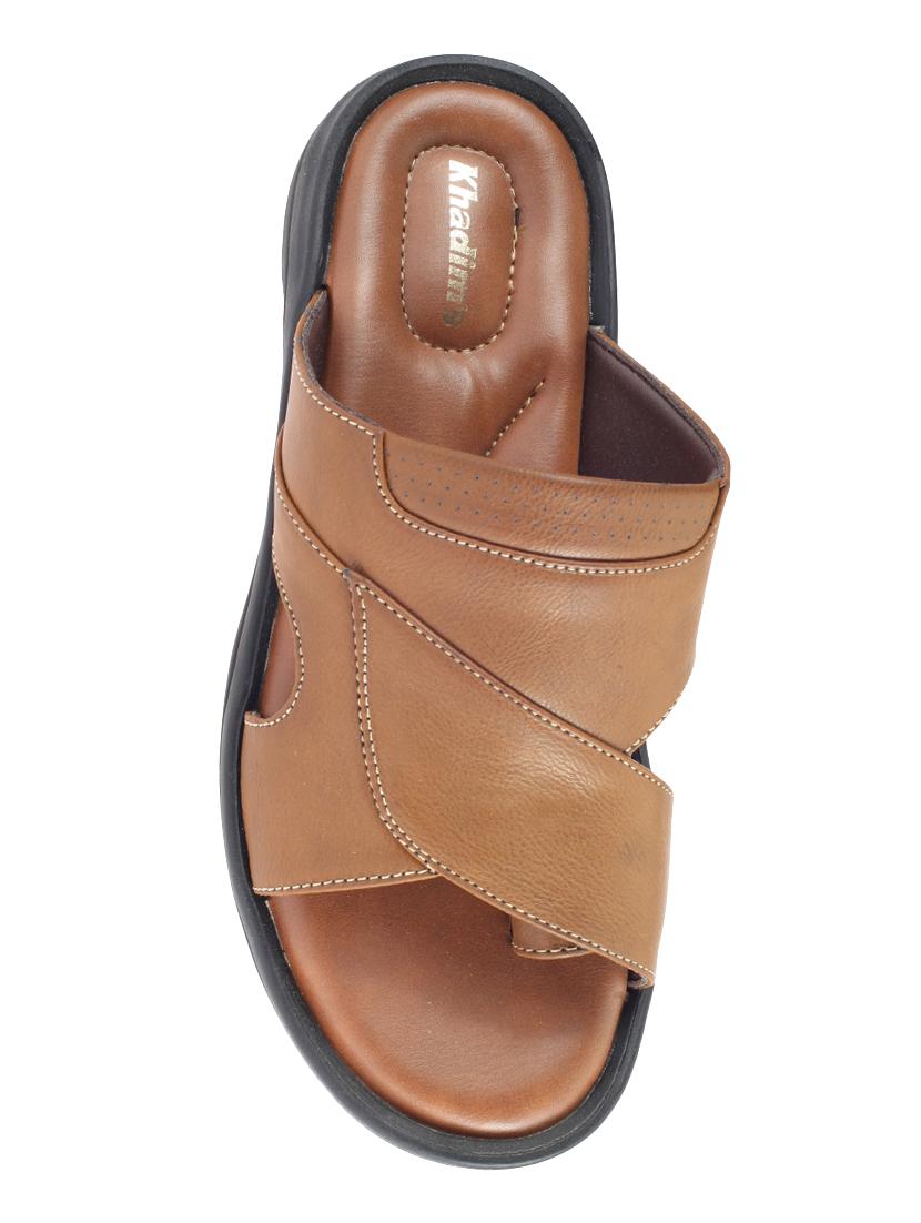 tan leatherette slip on sandals - 16334039 - Zoom Image - 4