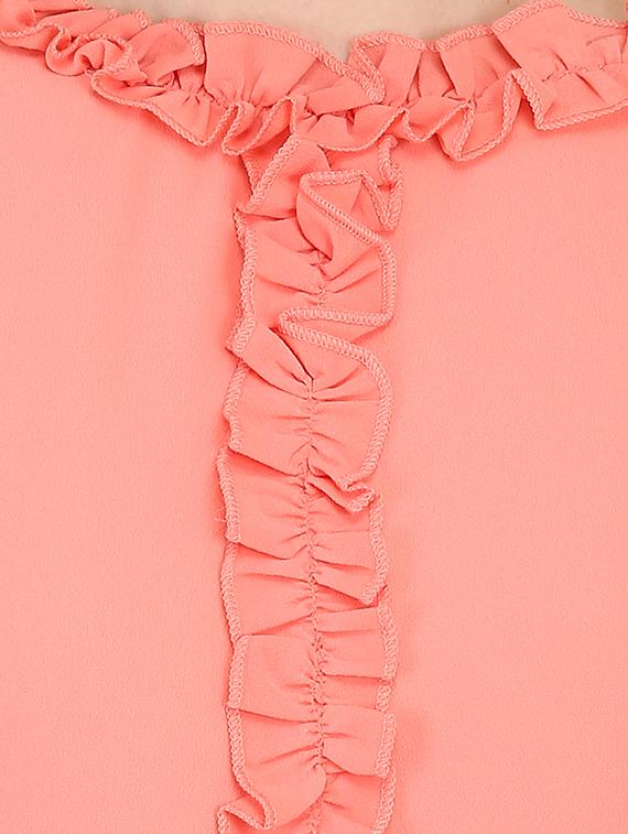 frill detail tie front a-line dress - 16334662 - Zoom Image - 4