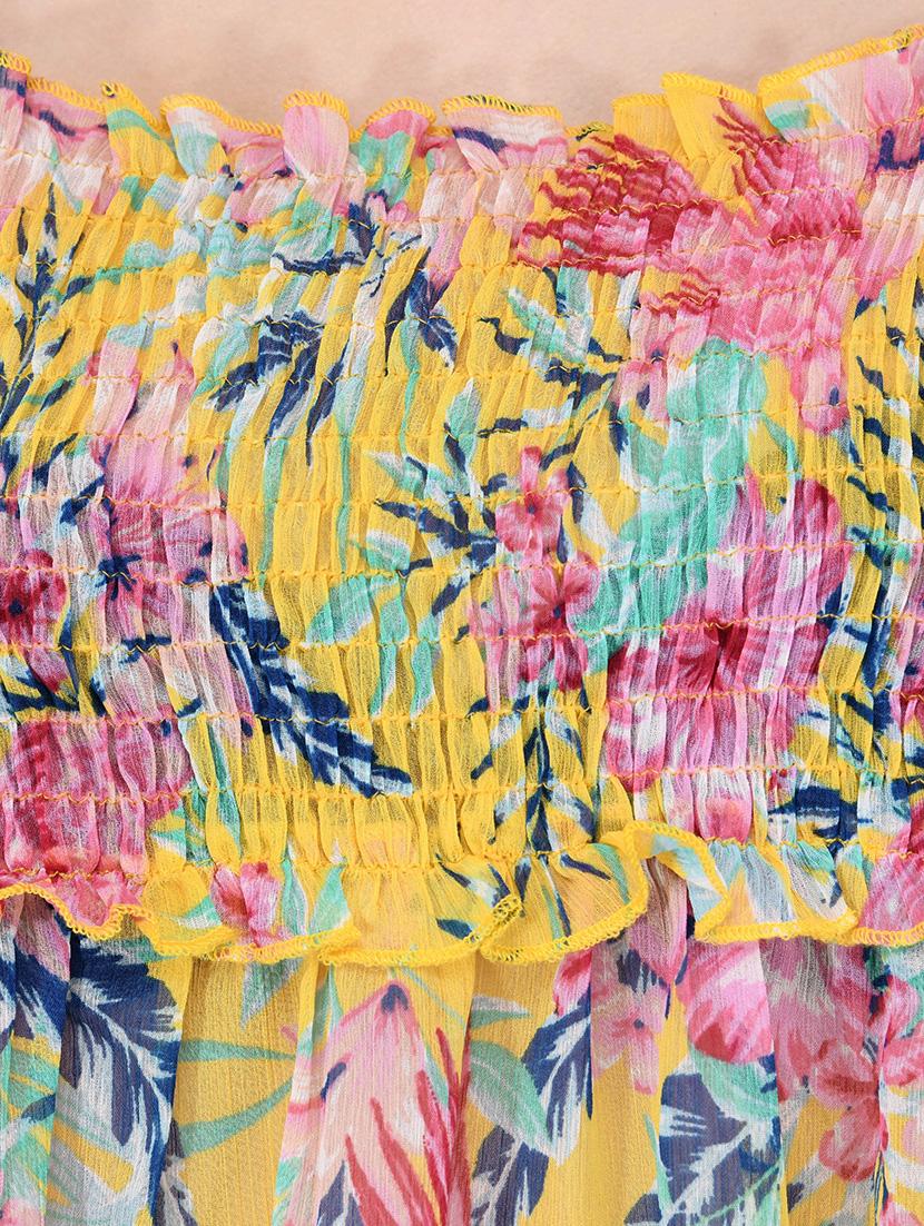 smocked detail bell sleeved top - 16335306 - Zoom Image - 4