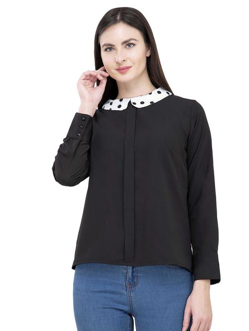 peterpan collar concealed placket top - 16335313 - Standard Image - 1