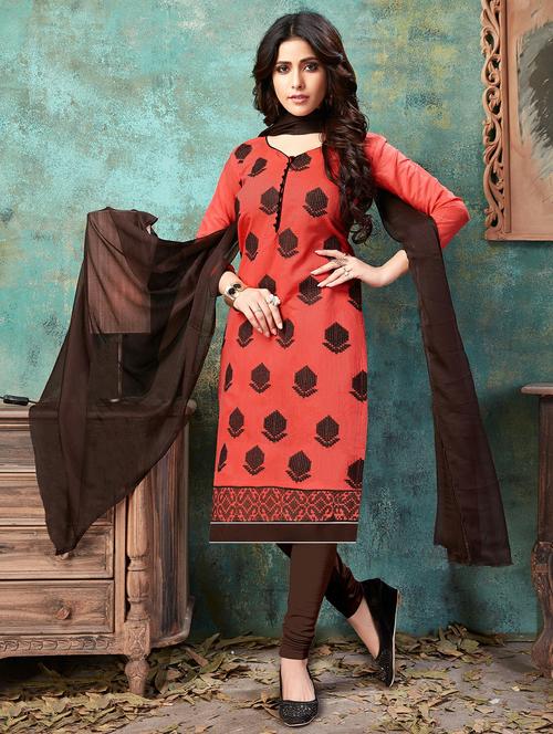 embroidered unstitched suit - 16335626 - Standard Image - 1