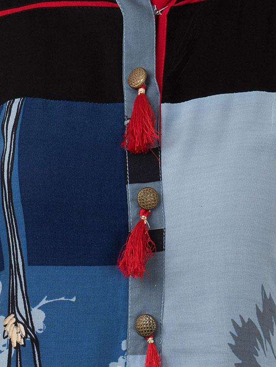 printed tassels detail straight kurta - 16335675 - Zoom Image - 4