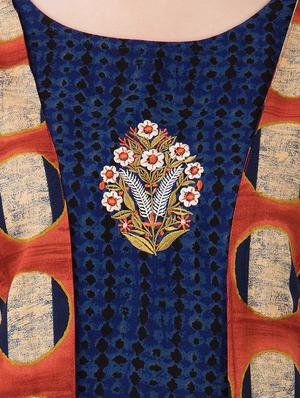 placement embroidery asymmetrical kurta - 16335685 - Standard Image - 4