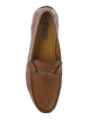 tan leatherette slip on loafers - 16336102 - Standard Image - 4