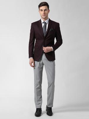 red printed single breasted casual blazer - 16336157 - Standard Image - 4