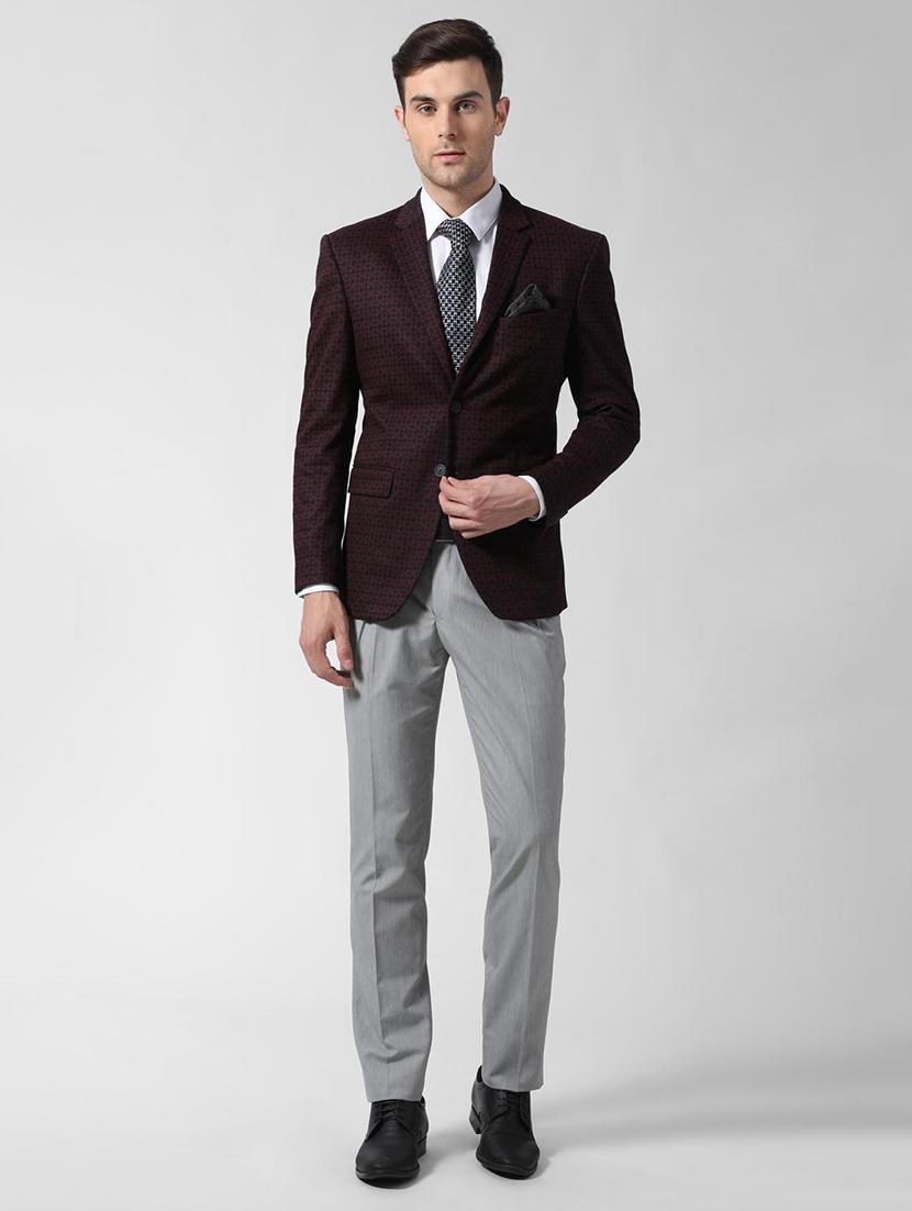 red printed single breasted casual blazer - 16336157 - Zoom Image - 4