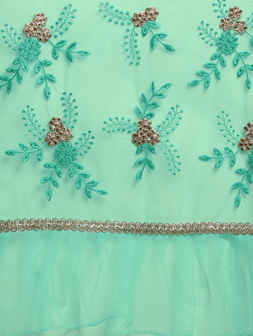 pastel embroidered ruffle saree with blouse - 16336424 - Zoom Image - 4