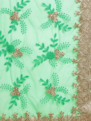pastel embroidered ruffle saree with blouse - 16336426 - Standard Image - 4