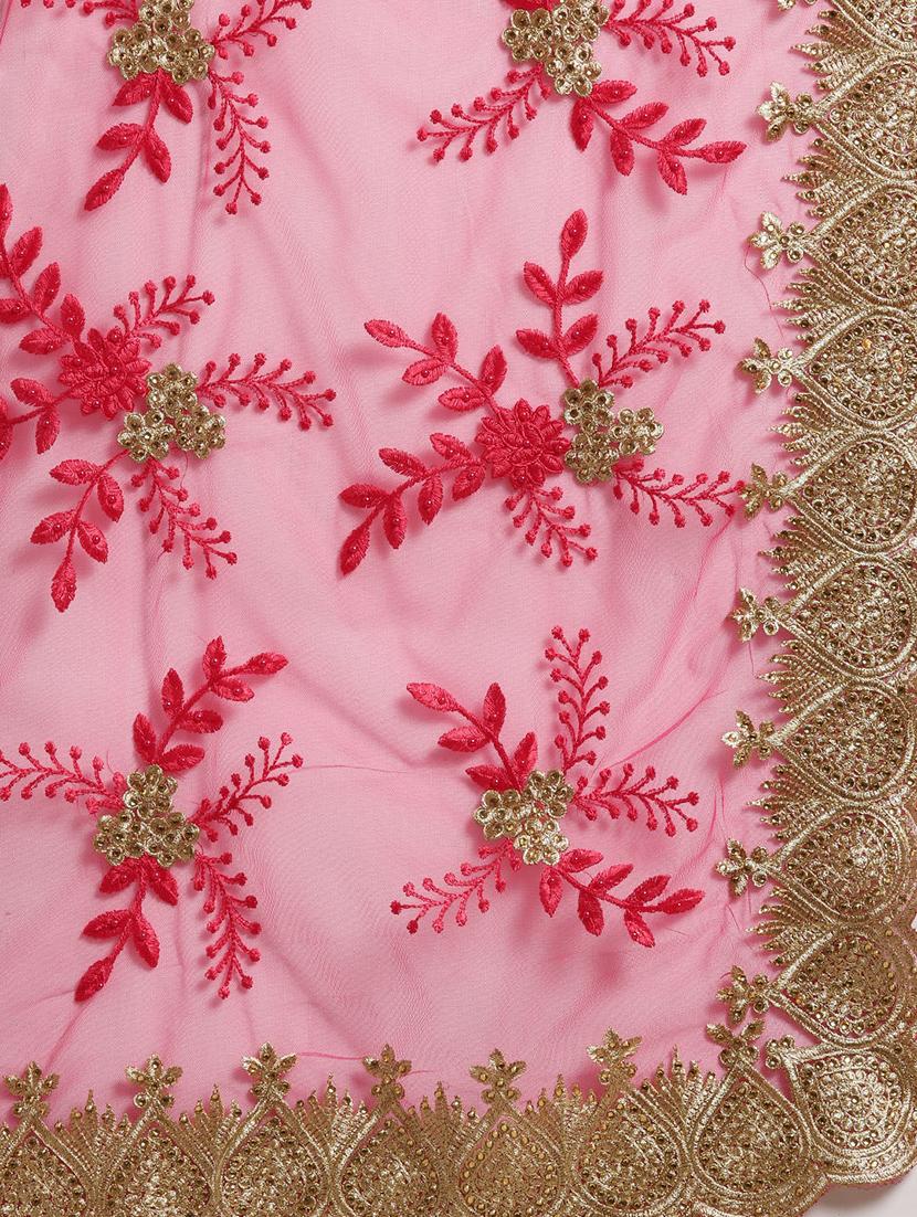 pastel embroidered ruffle saree with blouse - 16336428 - Zoom Image - 4