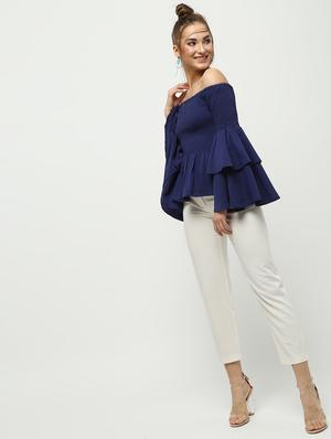 smock detail bell sleeved top - 16336466 - Standard Image - 4