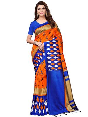 multicolor set of 2 printed saree combo with blouse - 16336993 - Standard Image - 4