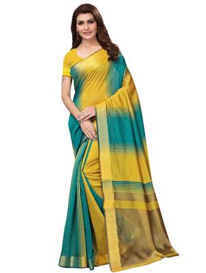 multicolor set of 2 printed saree combo with blouse - 16337017 - Standard Image - 4