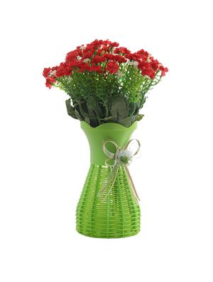foliyaj artificial tall red flower bunch with vase - 16337708 - Standard Image - 4