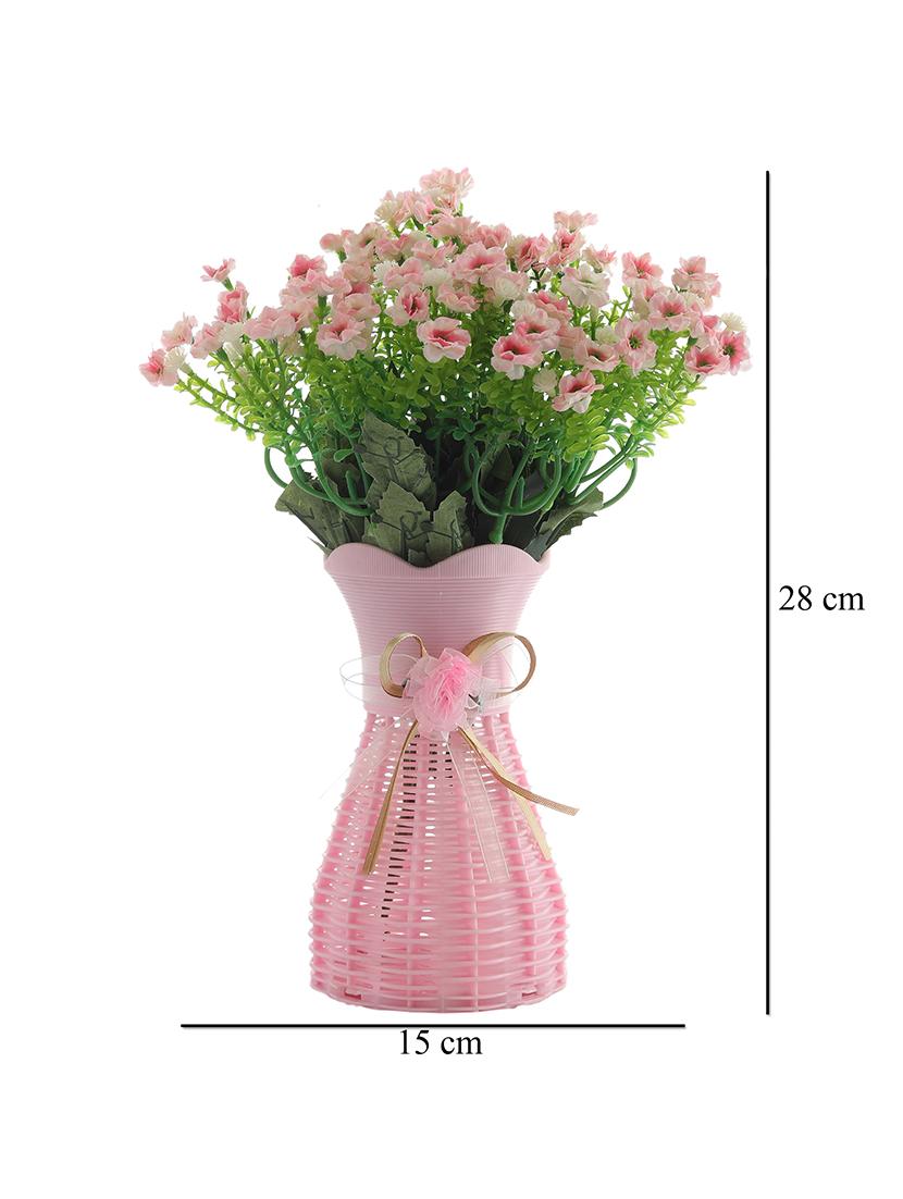 foliyaj artificial tall pink flower bunch with vase - 16337711 - Zoom Image - 4