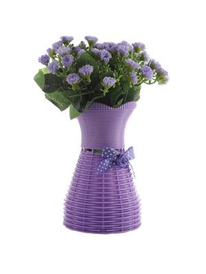 foliyaj artificial purple marigold flower bunch with vase - 16337714 - Standard Image - 4