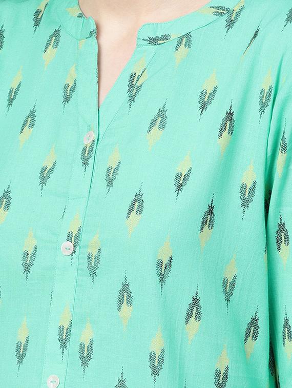 ikat printed straight kurta - 16338169 - Zoom Image - 4