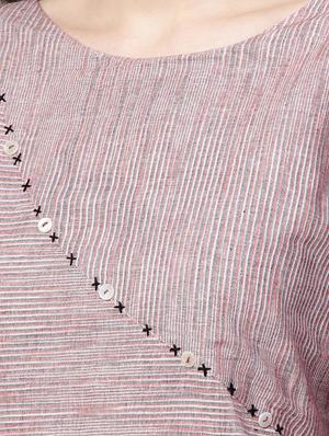 striped angrakha kurta - 16338171 - Standard Image - 4