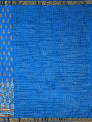 printed ikat saree with blouse - 16338447 - Standard Image - 4