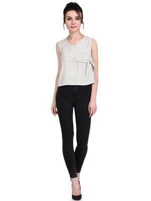 tie knot front striped top - 16339563 - Standard Image - 4