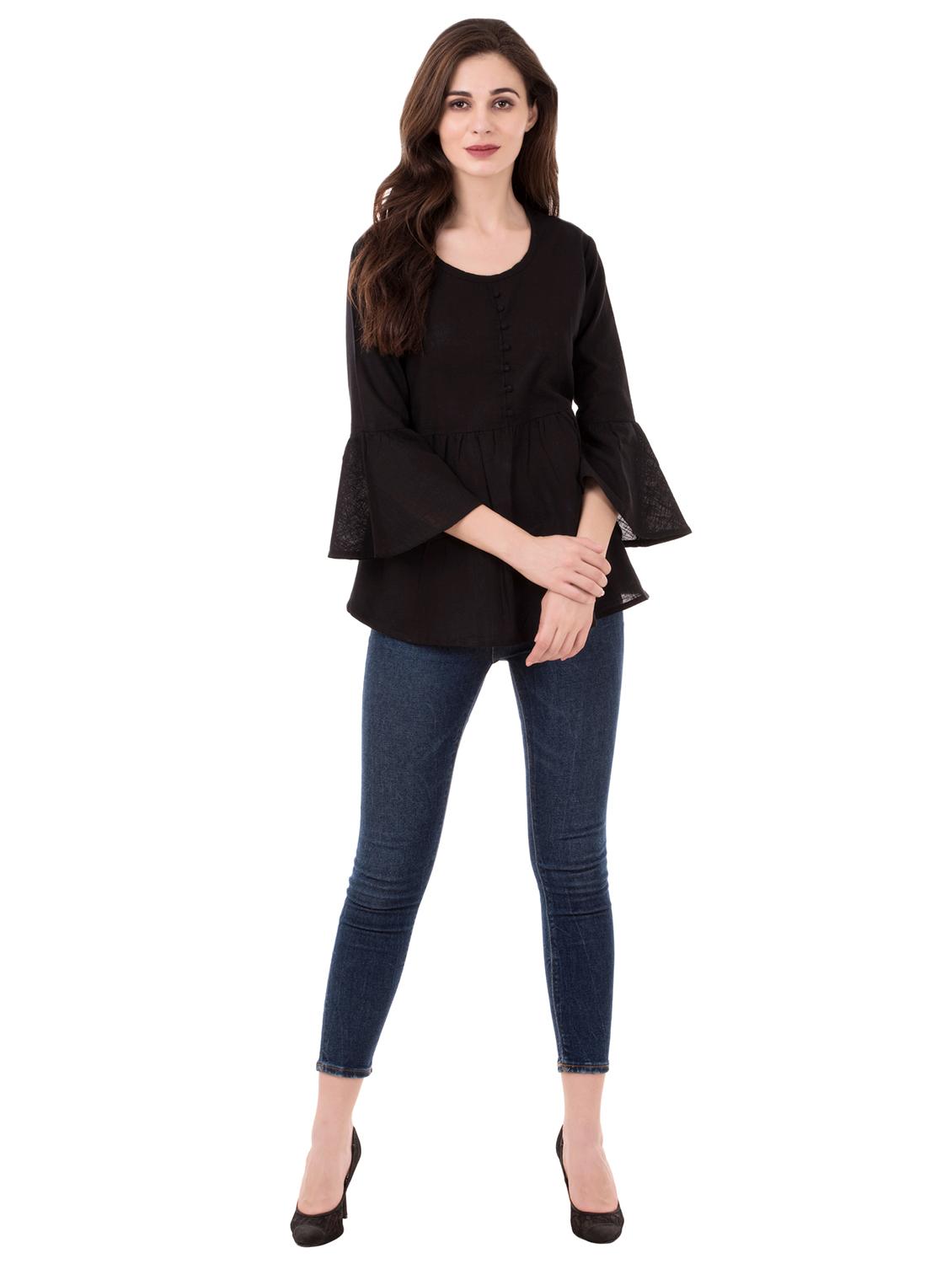 bell sleeved gathered top - 16339637 - Zoom Image - 4