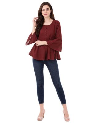 bell sleeved gathered top - 16339640 - Standard Image - 4