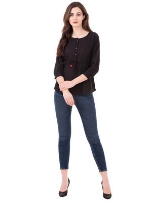 pom-pom detail drawstring top - 16339716 - Standard Image - 4