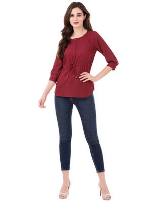 pom-pom detail drawstring top - 16339719 - Standard Image - 4