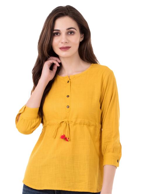 pom-pom detail drawstring top - 16339720 - Standard Image - 1