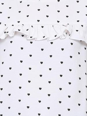 frill detail heart print top - 16340960 - Standard Image - 4