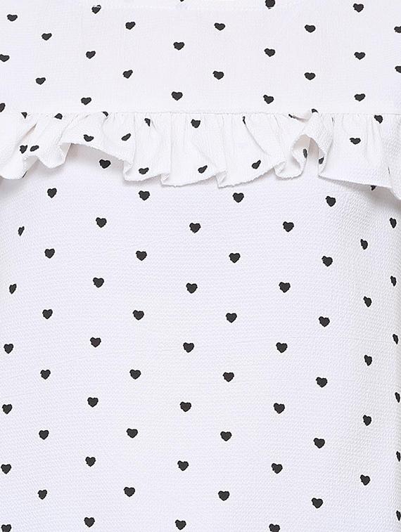 frill detail heart print top - 16340960 - Zoom Image - 4