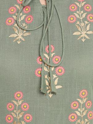 block printed kurta palazzo set - 16340986 - Standard Image - 4