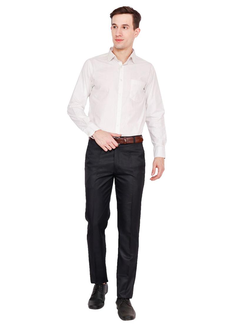 black solid flat front formal trouser - 16341253 - Zoom Image - 4