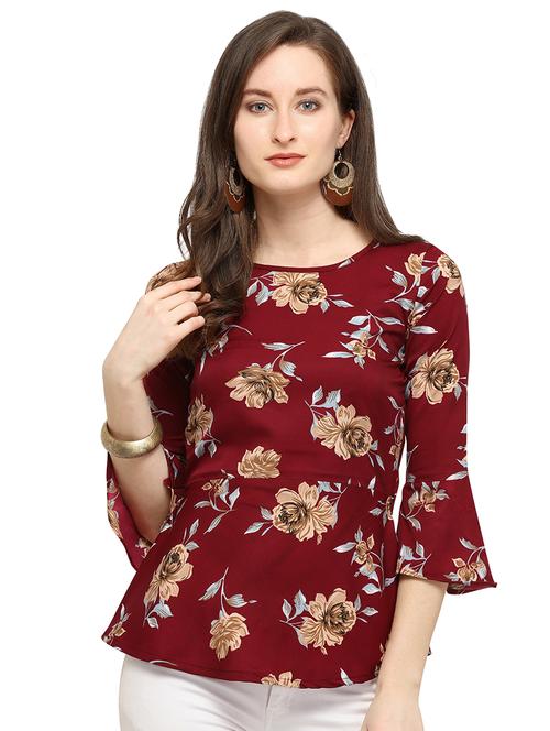 bell sleeved floral top - 16341445 - Standard Image - 1