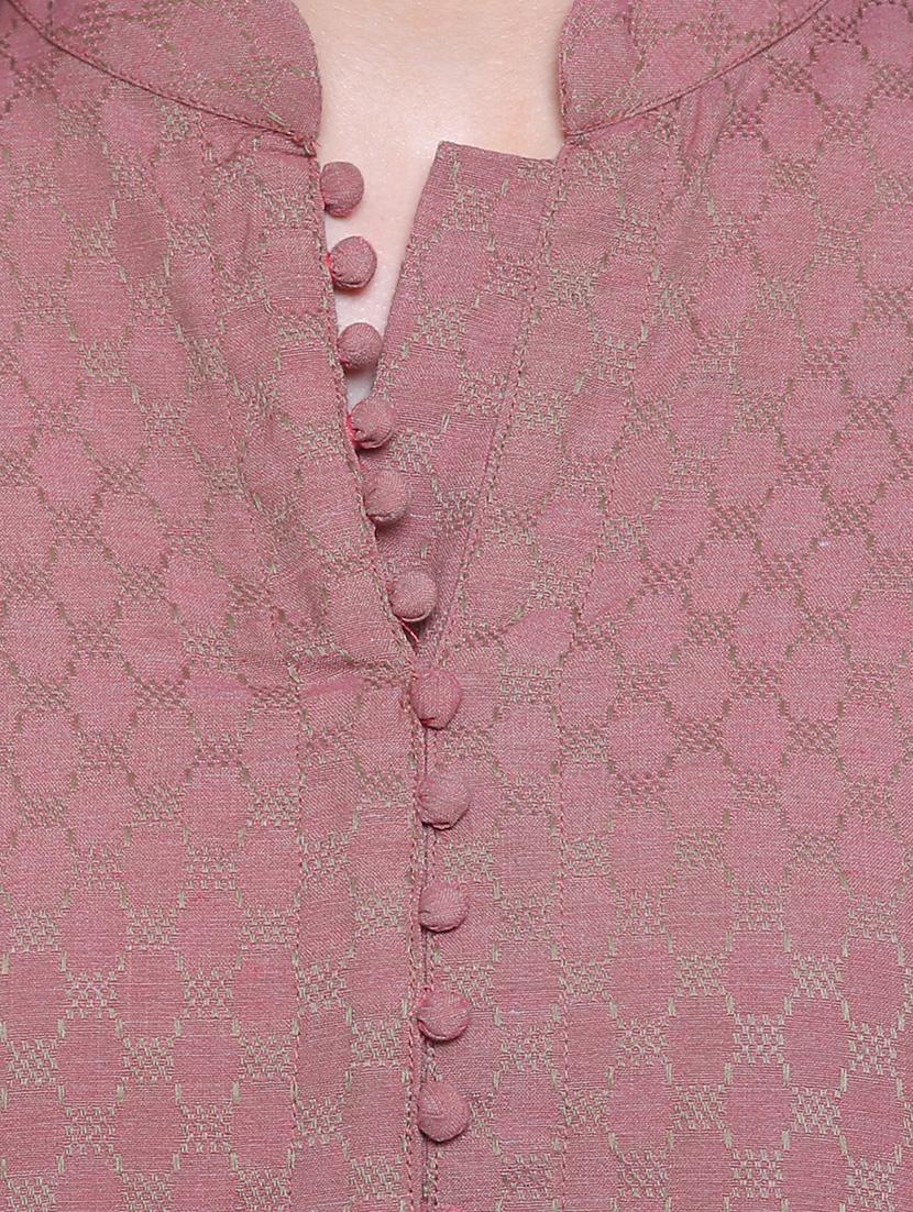 jacquard straight kurta - 16341549 - Zoom Image - 4