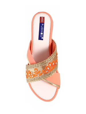 orange slip on sandals - 16341946 - Standard Image - 4