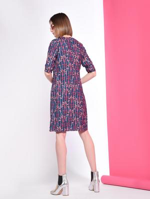 botanical print lapel neck shirt dress - 16341980 - Standard Image - 4