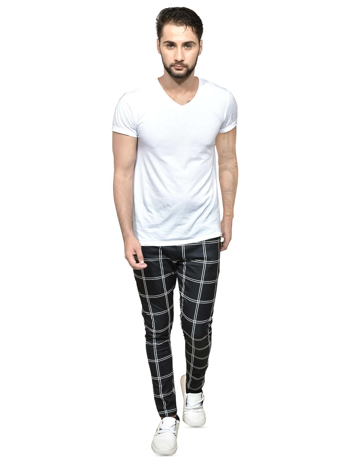 black checkered track pants - 16343129 - Zoom Image - 4