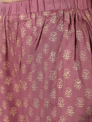 block print flared kurta with palazzo set - 16343587 - Standard Image - 7
