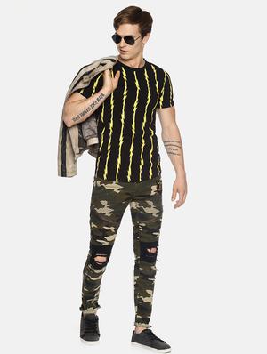 green distressed camouflage chinos - 16345290 - Standard Image - 4