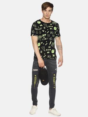 black all over print t-shirt - 16345813 - Standard Image - 4