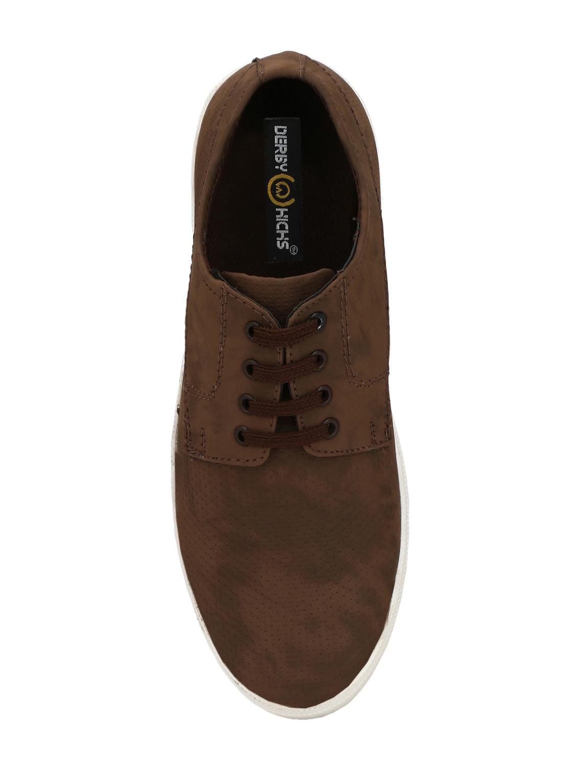 brown leatherette lace up sneakers - 16346568 - Zoom Image - 4