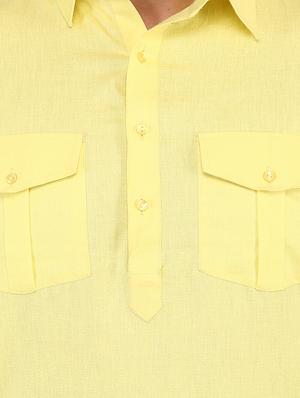 yellow solid pathani set - 16346902 - Standard Image - 4