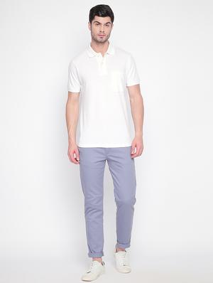 light blue solid flat front chinos - 16346932 - Standard Image - 4