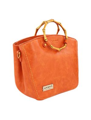 orange leatherette (pu) regular sling bag - 16347318 - Standard Image - 4